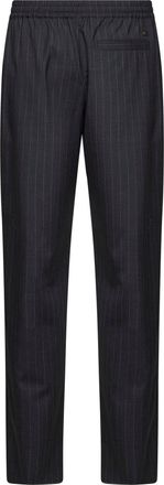 Burberry Mens Track Trousers Pinstriped Iron Grey Wool