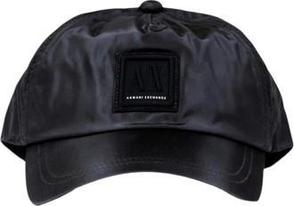 A|X Armani Exchange Print Pattern Polyamide Cap - Heren - Petten - Zwart - ONE Size - Accessoires