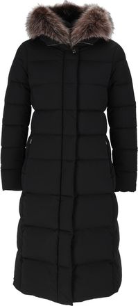 Moorer Zagara-KN Black Padded Fur-Trimmed Hooded Long Jacket