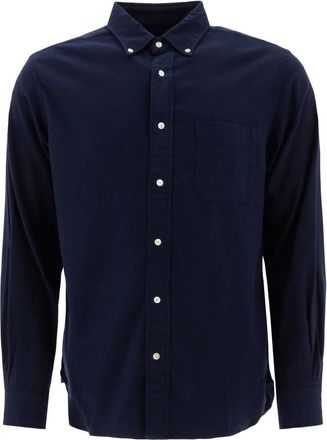 Beams Plus Blauwe Flanellen Overhemd Aw 24 - Heren - Casual Overhemden - Blauw - 2XL - Katoen - Overhemden
