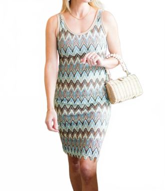 Starkx Serena Mini Dress In Blue Crochet