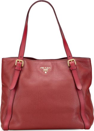 Prada Leren Tote Bag met Gespspecificatie