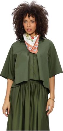 Est'seven Overhemden, Dames, Groen, L, Katoen, Alijah Blouse Rnbw