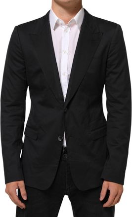 Dolce & Gabbana Mens Black Cotton 2 Buttons Suit Jacket Blazer Co+04+pa+se