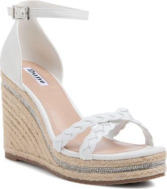 Dune London Womens Ladies Khai - Raffia Wedge - White - Size UK 4