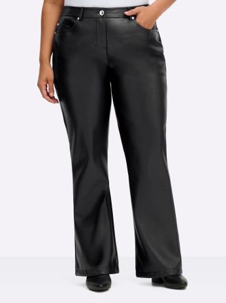 Sheego Bootcuthose SHEEGO, Damen, Gr. 40, Normalgr&ouml;ssen, schwarz, 100% Polyester, unifarben, Hosen Bootcuthose