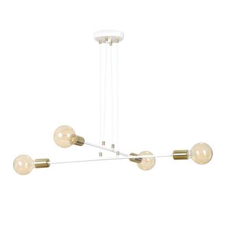 Wonderlamp L&aacute;mpara de techo 4 luces con estructura de metal blanco &oslash;70 cm