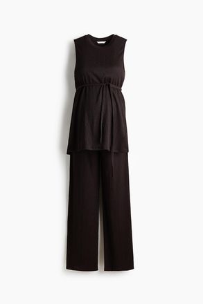 H&M MAMA 2-teiliges Set aus Strukturjersey - Dunkelbraun