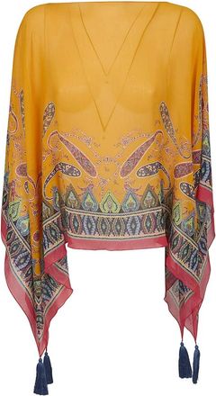 Etro Etro, Capes, female, Multicolor, Size: ONE SIZE Paisley Tassel Top