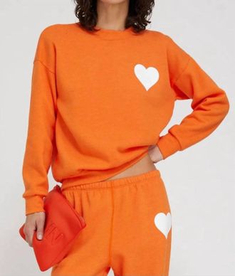 SPRWMN Heart Sweatshirt In Orange