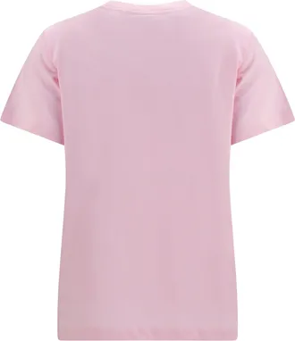 Ganni Teddy Forest Graphic Cotton T-Shirt - Pink