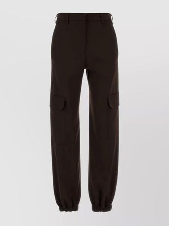Pantaloni Torino brown stretch polyester blend cargo pant