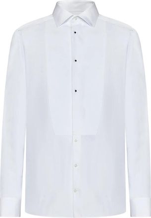 Dolce & Gabbana Wit Katoenen Tuxedo Overhemd - Heren - Zakelijke Overhemden - Wit - L - Katoen - Overhemden
