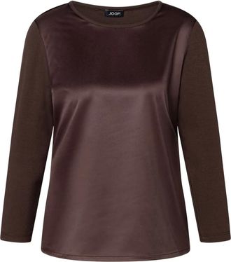 Joop Tamina 3/4 Shirt - Dames - Blouses & Shirts - Bruin - Maat: L Viscose