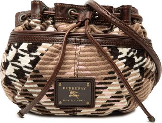 Burberry Pre-owned Burberry Supernova Check Wool Drawstring Crossbody Ladies CMF9MWLYYFF9KLOA