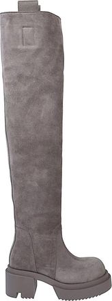 Rick Owens Over-knee Laars - Dames - Over de knie laarzen - Grijs - 38 EU - Leer - Schoenen