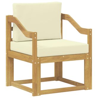 vidaXL 2 Pieza Conjunto De Sof&aacute;s De Exterior Poli&eacute;ster Blanco Y Crema Vidaxl
