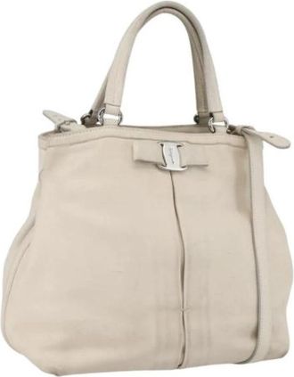 Ferragamo Pre-owned Handbag - Dames - Vintage Handtas - Wit - ONE Size - Leer - Vintage