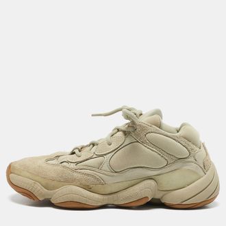 adidas Yeezy 500 Size 43.5 Grey Fabric and Suede Lace Up Sneakers