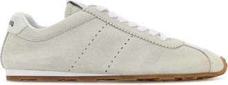 Miu Miu White Suede Plume Sneakers