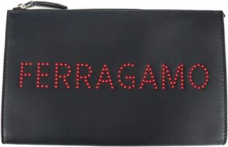 Ferragamo Pre-owned Leather clutches - Dames - Vintage Clutch - Zwart - ONE Size - Vintage