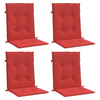vidaXL Coj&iacute;n Silla Jard&iacute;n Respaldo Bajo 4 Uds Tela Oxford Rojo Vidaxl