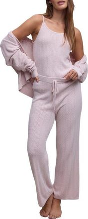 Barefoot Dreams Pointelle Cropped Pants in Petal at Nordstrom, Size X-Small