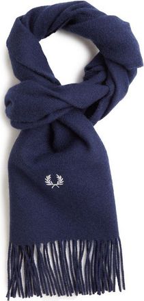 Fred Perry Mens Lambswool Scarf - Blue - One Size