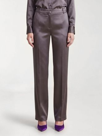 Alberta Ferretti Pantaloni sartoriali in raso con taglio straight