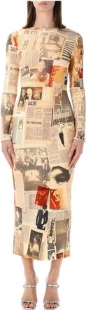 Jean Paul Gaultier Midi Dresses, female, Multicolor, M, Cotton Rib Long Dress Journal