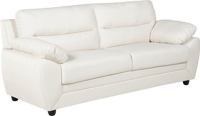 Sof&aacute; 3 plazas de piel sint&eacute;tica MANOA - Blanco