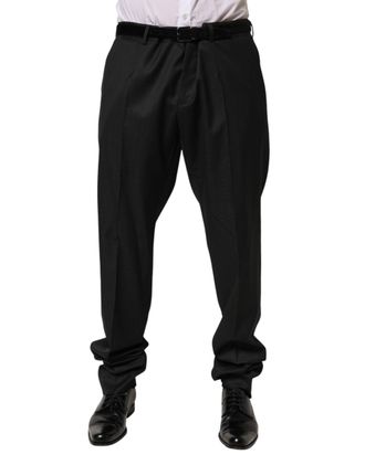 Dolce & Gabbana Mens Wool Formal Trousers Black