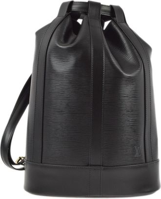 Louis Vuitton Randonnee Backpack Epi Leather Black Leather Backpack Bag (Pre-Owned)