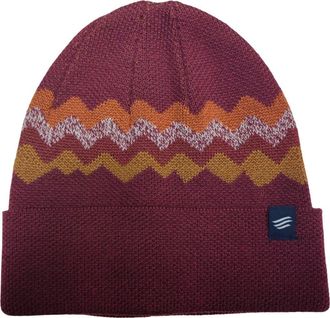 United By Blue The Merino Wool Mountain Scape Knit Beanie in Burgundy at Nordstrom