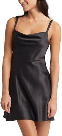 Rya Collection Heavenly Satin Chemise in Black at Nordstrom Rack, Size X-Small