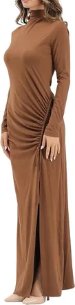 Mar De Margaritas Mar De Margaritas Stretch Dress With Side Slit And Ruched Detail