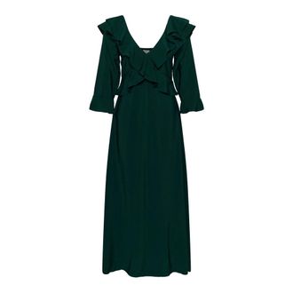 Kaffe Kaelsie Frill Dress - Dresses - Mujer - Verde - 3XL