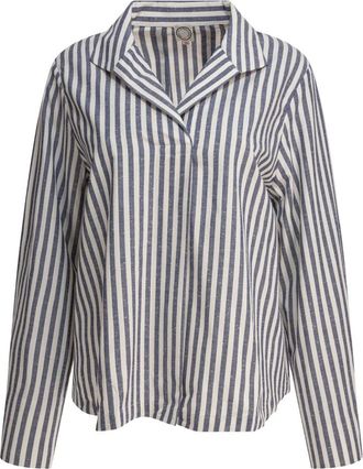 Ines De La Fressange Overhemden, Dames, Blauw, S, Katoen, Dameskleding Shirts Blauw Ss 25