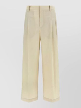 Brunello Cucinelli cotton trousers pleated front belt loops