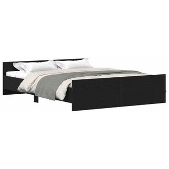 vidaXL Estructura De Cama Sin Colch&oacute;n Roble Negro 160x200 Cm Vidaxl