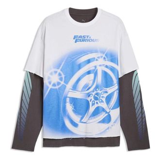 Puma x FAST & FURIOUS Long Sleeve Layered T-Shirt PUMA White Dusky Gray 637904-01