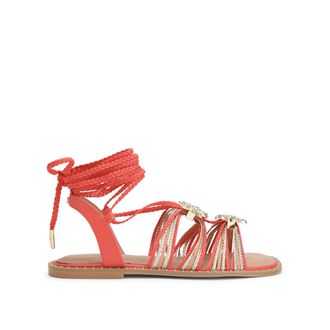 Carvela Womens Marina Flat Tie Sandal Sandals - Orange - Size UK 6