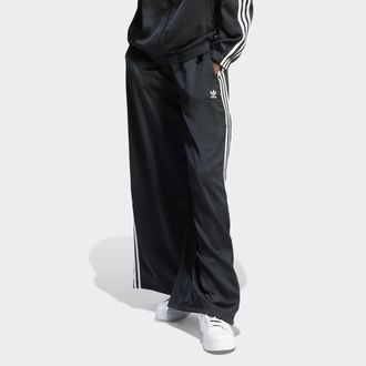 adidas Sporthose ADIDAS ORIGINALS ADICOLOR SATIN WIDE LEG, Damen, Gr. 34, N-Gr, schwarz, Obermaterial: 97% Polyester, 3% Elasthan, gestreift, Hosen Sporthose