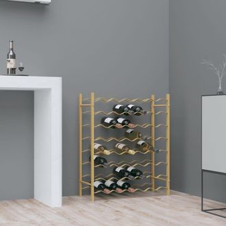 Berkfield Home Wine Rack for 48 Bottles Gold Metal