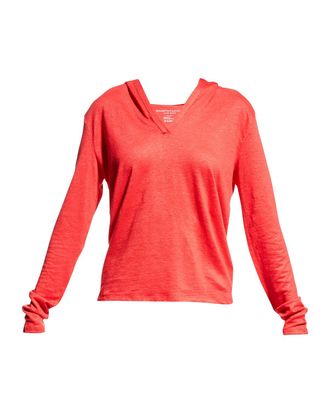 Majestic Filatures Stretch Linen Pullover Hoodie