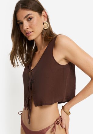 Lascana Blusentop LSCN BY LASCANA, Damen, Gr. 34, schwarz braun, Web, Obermaterial: 58% Viskose, 28% Baumwolle, 14% Leinen, unifarben, l&auml;ssig geschnitten bauc