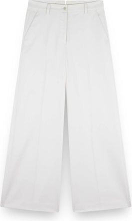 Paul & Shark Wide-leg trousers in stretch wool twill, Woman, Butter, Size: 44