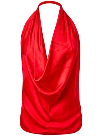 Alejandra Alonso Rojas draped silk top - Red