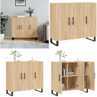 vidaXL Credenza Rovere Sonoma 90x34x80 cm in Legno Multistrato - Credenza moderna - Credenza in legno multistrato