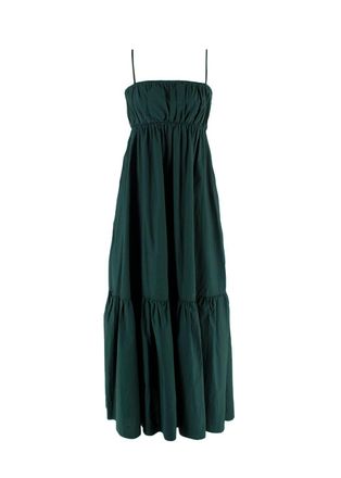 By Malene Birger Bottle Green Tiered Midi Dress Size XXS